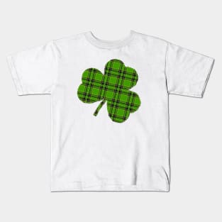 St Patrick's Day Irish Green Flannel Shamrock Kids T-Shirt